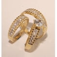 thumbnail image 2 of Silver Shop His & Her Trio Ring Set 2 Ct Round Cut Cubic Zirconia 14K Yellow Gold Finish, 2 of 4