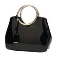 thumbnail image 1 of Bolso de mano para mujer, bolso de hombro, gran capacidad, ligero, de piel sintética, regalo para mujer Negro, 1 of 9