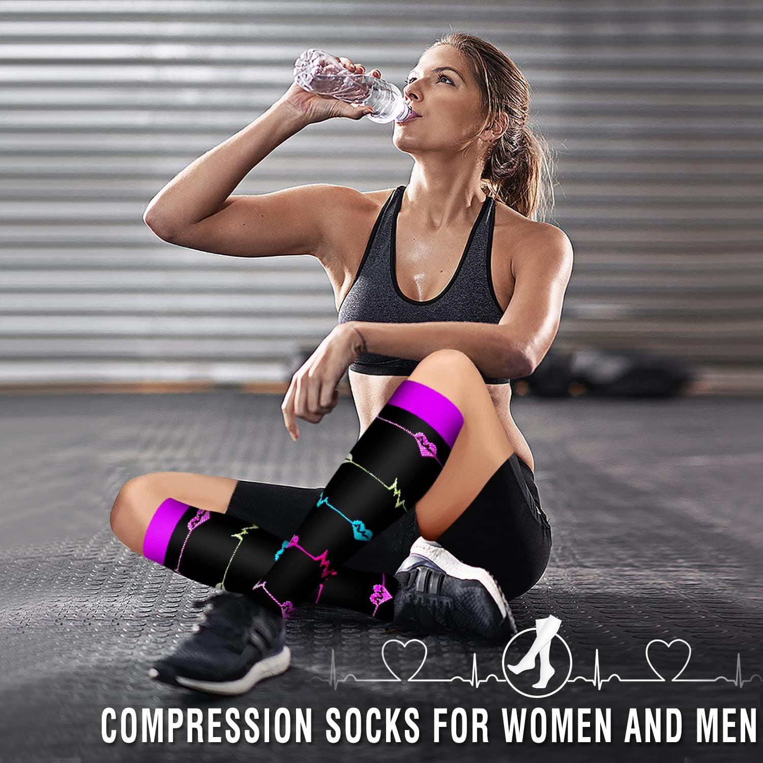 6 Pack Copper Compression Socks for Men Women Knee Support Hose Medias De Compresion Para Mujer Nurse Nursing School Student Accessories for Work Leg Long Stockings Pregnancy Maternity Travel