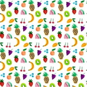 GRAPHICS AND MORE Tiny Fruits Bananas Cherries Grapes Kiwi Pineapples Premium Roll Gift Wrap Wrapping Paper