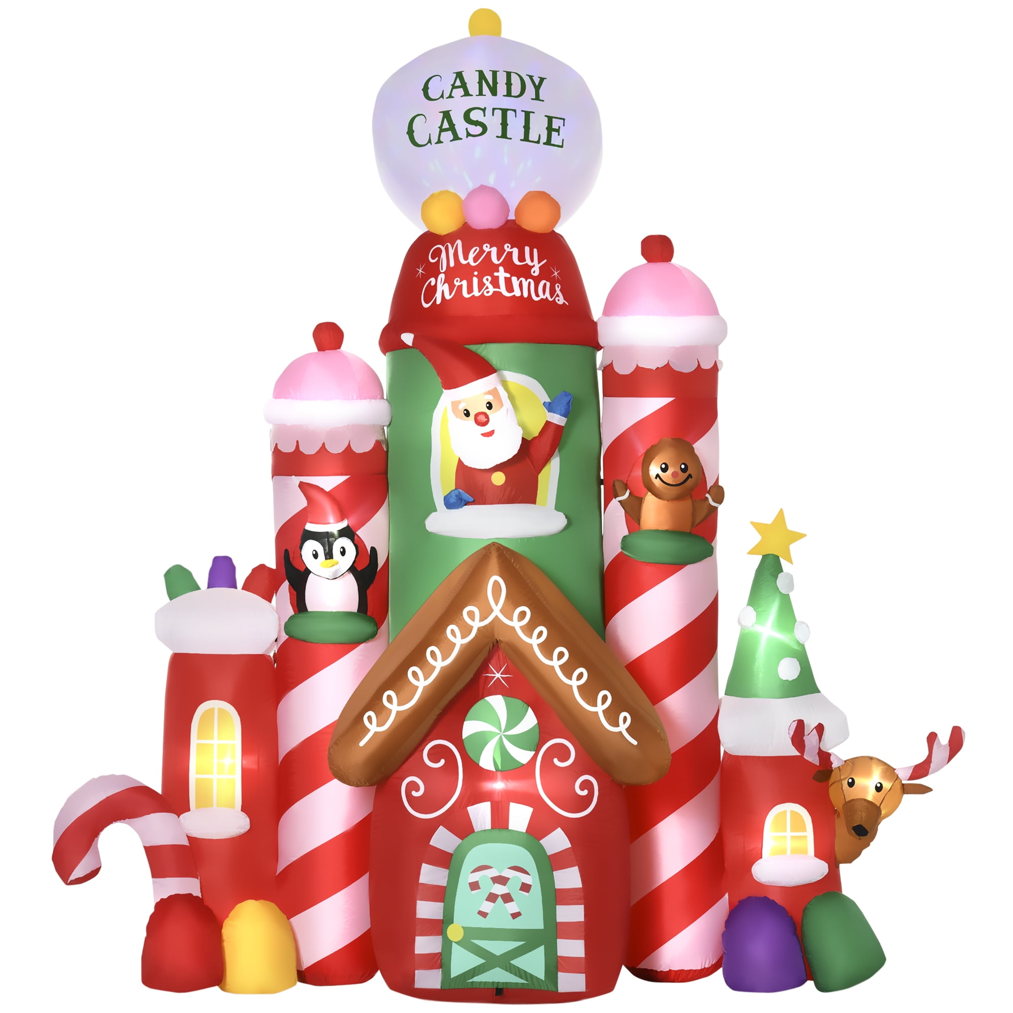 Outsunny 10ft Inflatable Christmas Candy Castle