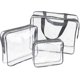 thumbnail image 1 of 3 bolsas de viaje transparentes grandes para artículos de tocador, bolsas de maquillaje de plástico transparente impermeables, bolsas de almacenamiento organizadoras de embalaje transparente, 1 of 5