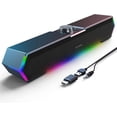 thumbnail image 2 of LENRUE G11 Computer Speakers for Desktop, Touch Lights PC Speakers with Surge Clear Sound, USB C/USB Powered, AUX Audio for Computer Desktop PC Laptop Desk, 2 of 7