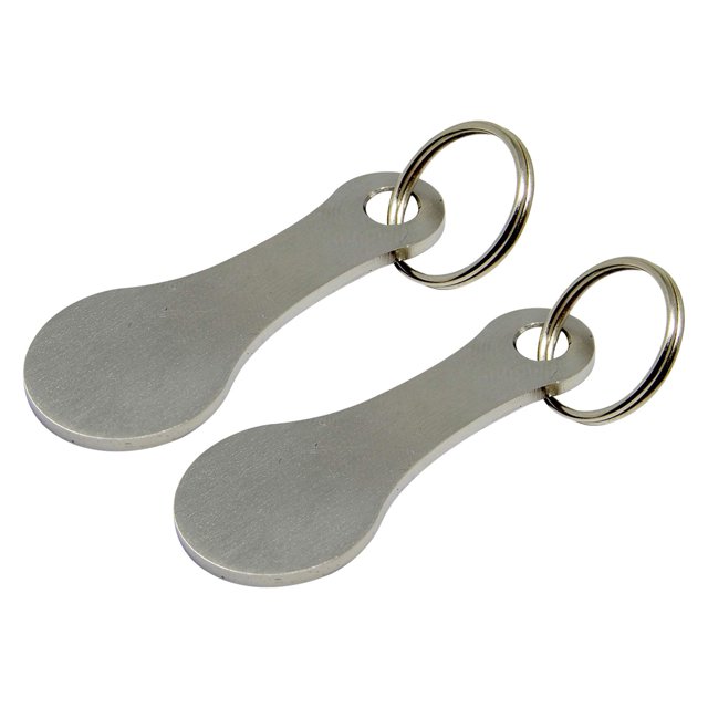 2pcs Metal Shopping Cart Tokens Trolley Token Key Ring Decorative Keychain Multipurpose Shopping Portable For Home Outdoor