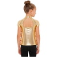 thumbnail image 3 of Manyakai Kids Girls Sparkle Sequins Salsa Samba Rumba Modern Jazz Hip Hop Dance Top Short Sleeve Tees Gold 10, 3 of 7