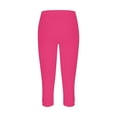 thumbnail image 4 of KALE Leggings for Women Capri High Waisted Cutout Yoga Capris Lightweight Cozy Cropped Pants Solid Soft Pajams Yoga Pants Hot Pink, 4 of 4