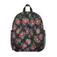 thumbnail image 3 of Pioneer Flower Floral Print Pattern Backpack for School, Cute School Bag with Adjustable Shoulder Straps and Padded Back, 13.8"x11.4"x6", 3 of 5