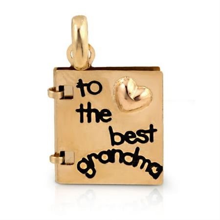 14kt Gold Best Grandma Greeting Card Charm
