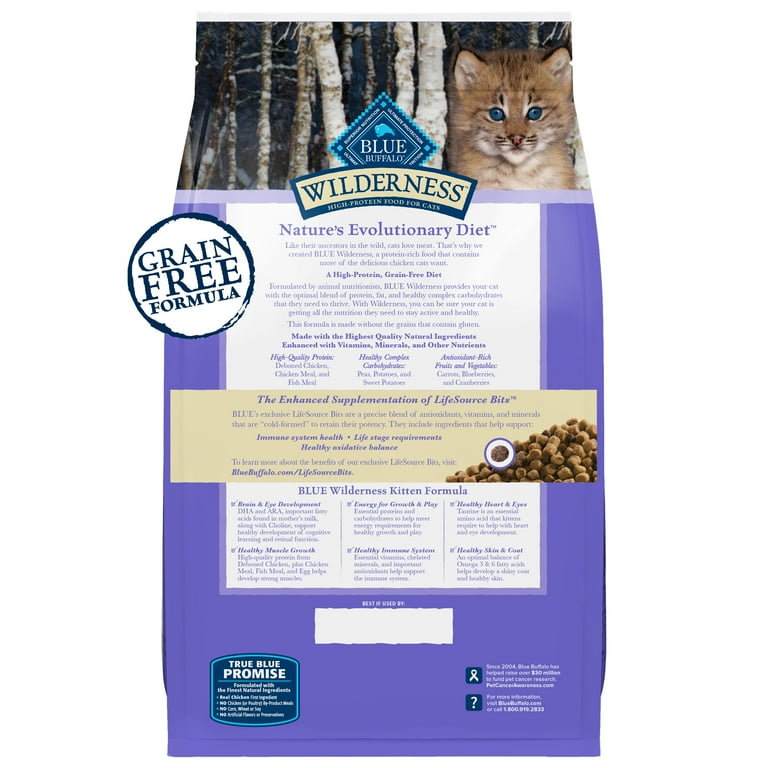 Blue Buffalo Kitten Food, High-Protein Dry Cat Food with Real