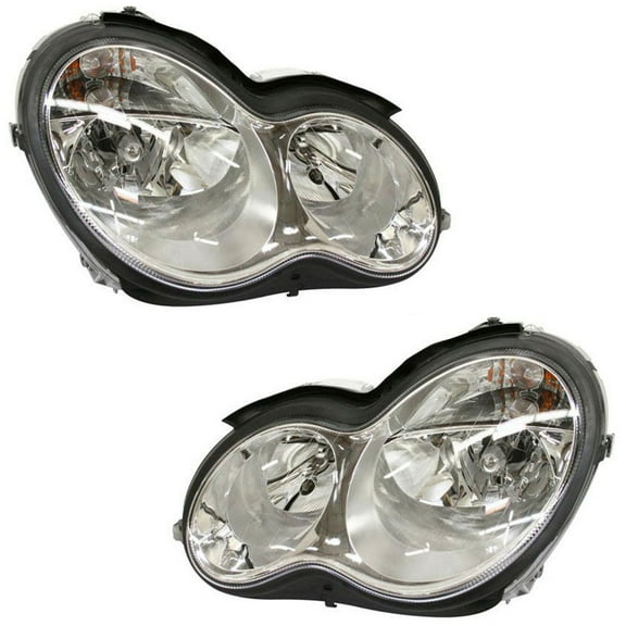 CarLights360: For Mercedes-Benz C350 Headlight 2005 2006 2007 Pair Driver and Passenger Side For MB2502148 | MB2503148
