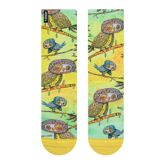 Owls Animal Crew Socks With Art By Bad Otis Link