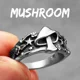 thumbnail image 3 of Anillos de acero inoxidable con forma de estrella de hongo para hombre y mujer, joyería retro punk, accesorios de moda, regalo de Stranger Things, venta al por mayor, 3 of 5