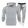 thumbnail image 2 of Zylanna Men's Tracksuit Outfit Sets, Elastic Waist Hooded Long Sleeve 2 Piece Sweatshirts + Pants Sets for Men Gray, 2 of 7
