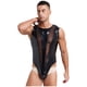 thumbnail image 5 of Body de charol para hombre, lencería de una pieza con aspecto húmedo, ropa para discoteca Rave, traje de leotardo con entrepierna abotonada de malla, monos ajustados, 5 of 5