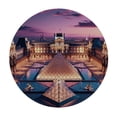 thumbnail image 4 of Acheng Louvre Pyramid Historical Palace Buildings Night Illumination Round Tablecloth Washable for Home Kitchen Outdoor Decoration 100% Polyester Fiber 31-35, 4 of 8