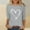 Gray, variant on Odbmxy Women's T Shirts Valentines 3/4 Sleeve Tops Women Loose Leisure Pullover Festivals Heart Print Tops Gray
