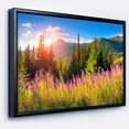 thumbnail image 1 of Designart - Montagnes avec Fleurs Roses - Impression sur Toile Encadrée Florale, 1 of 4