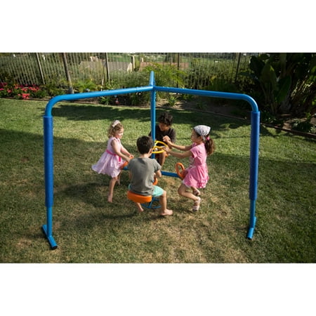 IRONKIDS Four-Station Fun Filled Metal Merry Go Round Playground Swing