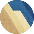 thumbnail image 1 of Ahgly Company Indoor Round Abstract Steel Blue Abstract Area Rugs, 5' Round, 1 of 6