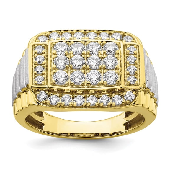 IBGoodman 10k Two-Tone 1 3/8 carat Lab Grown Diamond VS/SI G Men's Ring