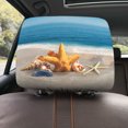 thumbnail image 3 of WIRESTER 4pcs Set Seashells On The Beach Interchangeable Car Seat Head Rest Cover Fit for All Cars, 3 of 4
