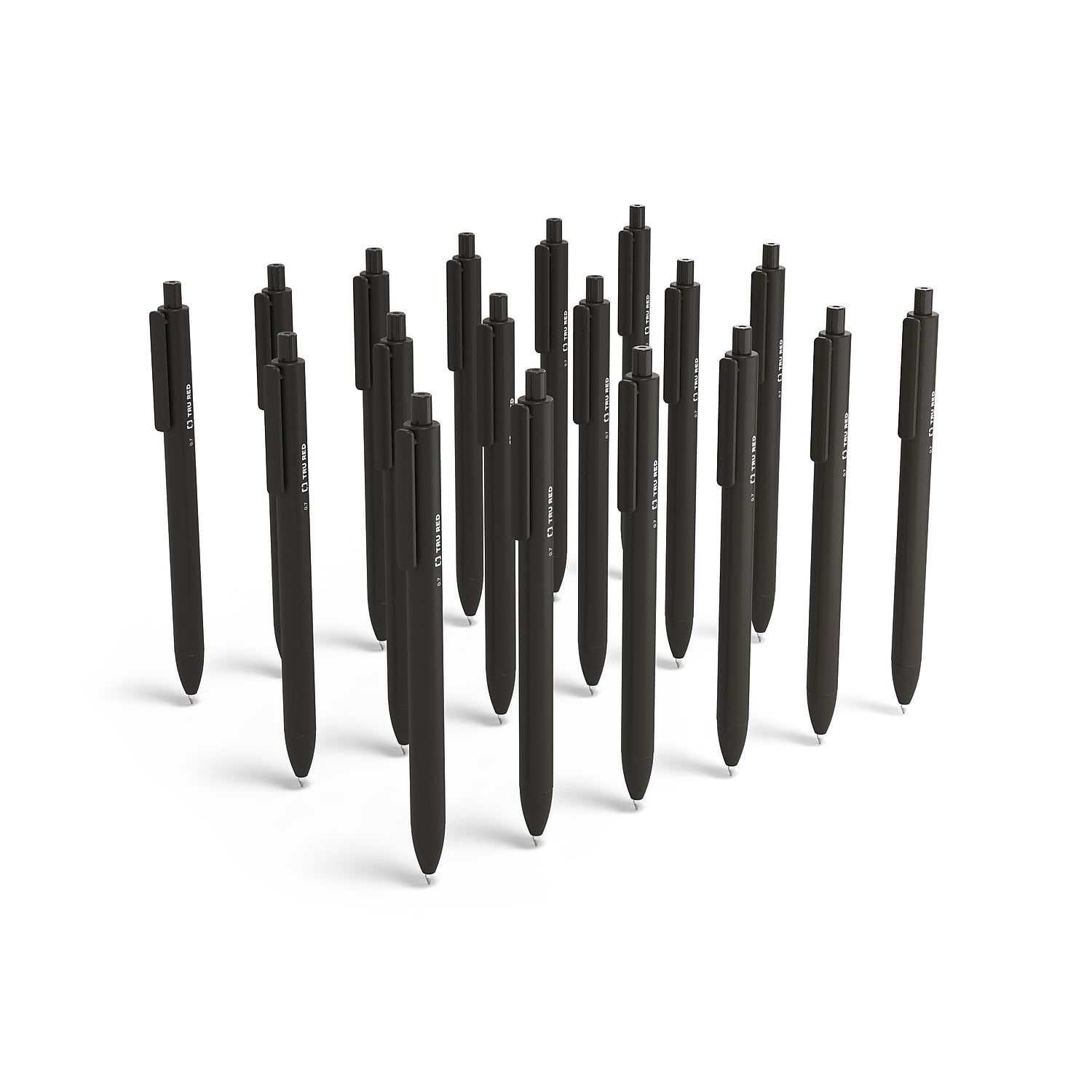 TRU RED Retractable Quick Dry Gel Pens Med Point 0.7mm Blk TR54502