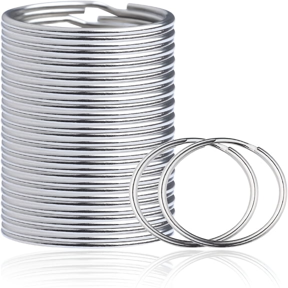 ZHZFKQ 100 Pcs Round Key Rings, Sturdy Nickel Plated Metal O Rings Split Keychain Rings for Home, Office, and Car Keys, Organized Key Chain Rings (Silver, 1 Inch)
