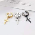 thumbnail image 4 of Janrevotw 1pcs Cross Earrings For Men And Women Stainless Steel Cross Earrings Trendy Drop Earrings Stud Jewelry, 4 of 6