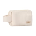 thumbnail image 3 of Neceser Baoblaze impermeable con cremallera suave Bolsa de cosméticos beige, 3 of 7