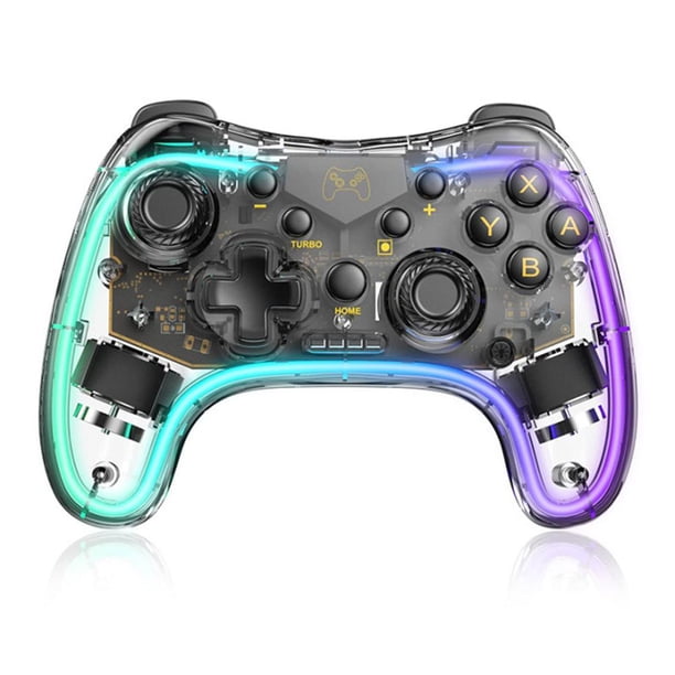 DQrwqpou Gamepad Inalámbrico para NS/NS Lite/NS OLED Game Controller (blanco Transparente)
