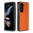 thumbnail image 5 of Case for Samsung Galaxy Z Fold 5, PU Vegan Leather Back & Hard PC Bumper Wireless Charging Shockpoof Protective Slim Anti-Scratch Phone Case for Samsung Galaxy Z Fold 5 - Orange, 5 of 8