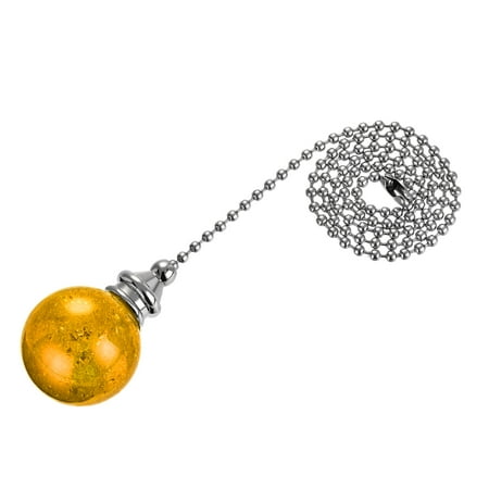 

Uxcell Ceiling Fan Pull Chain Light Lighting Accessories Extension Ice Cracked Crystal Ball Pendant Amber
