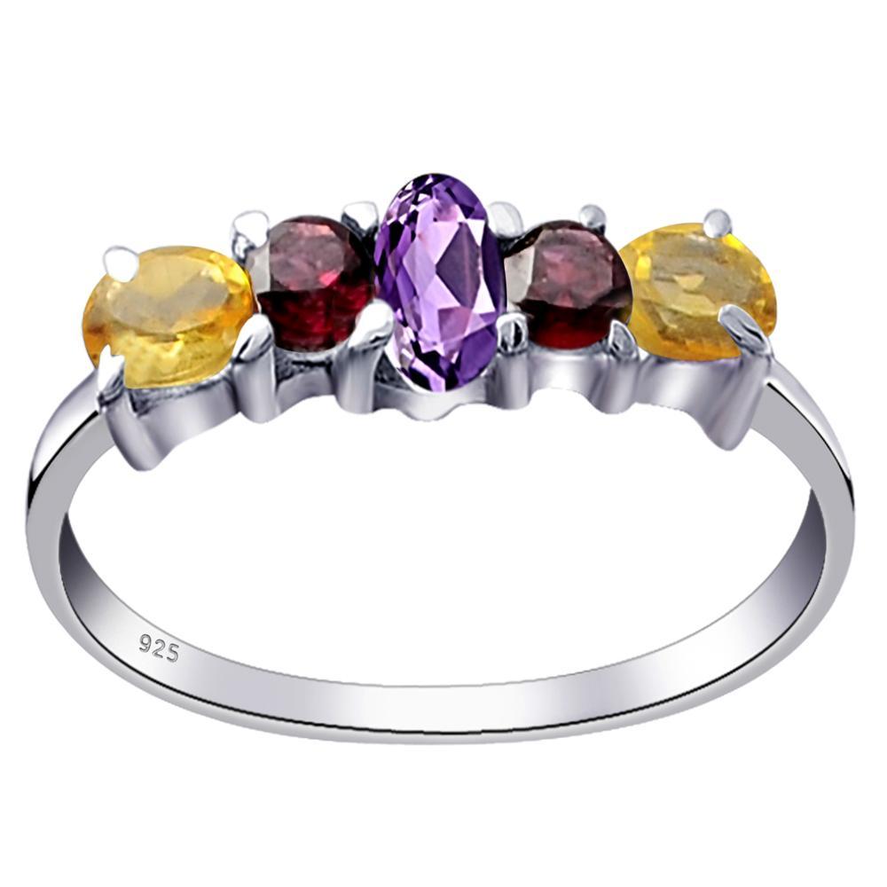 Essence Jewelry Essence Jewelry 925 Sterling Silver Amethyst, Citrine