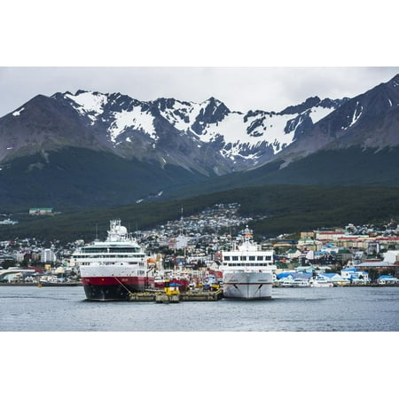 Antarctic Cruise Ships Docked in Ushuaia, Tierra Del Fuego, Patagonia, Argentina, South America Print Wall Art By Matthew