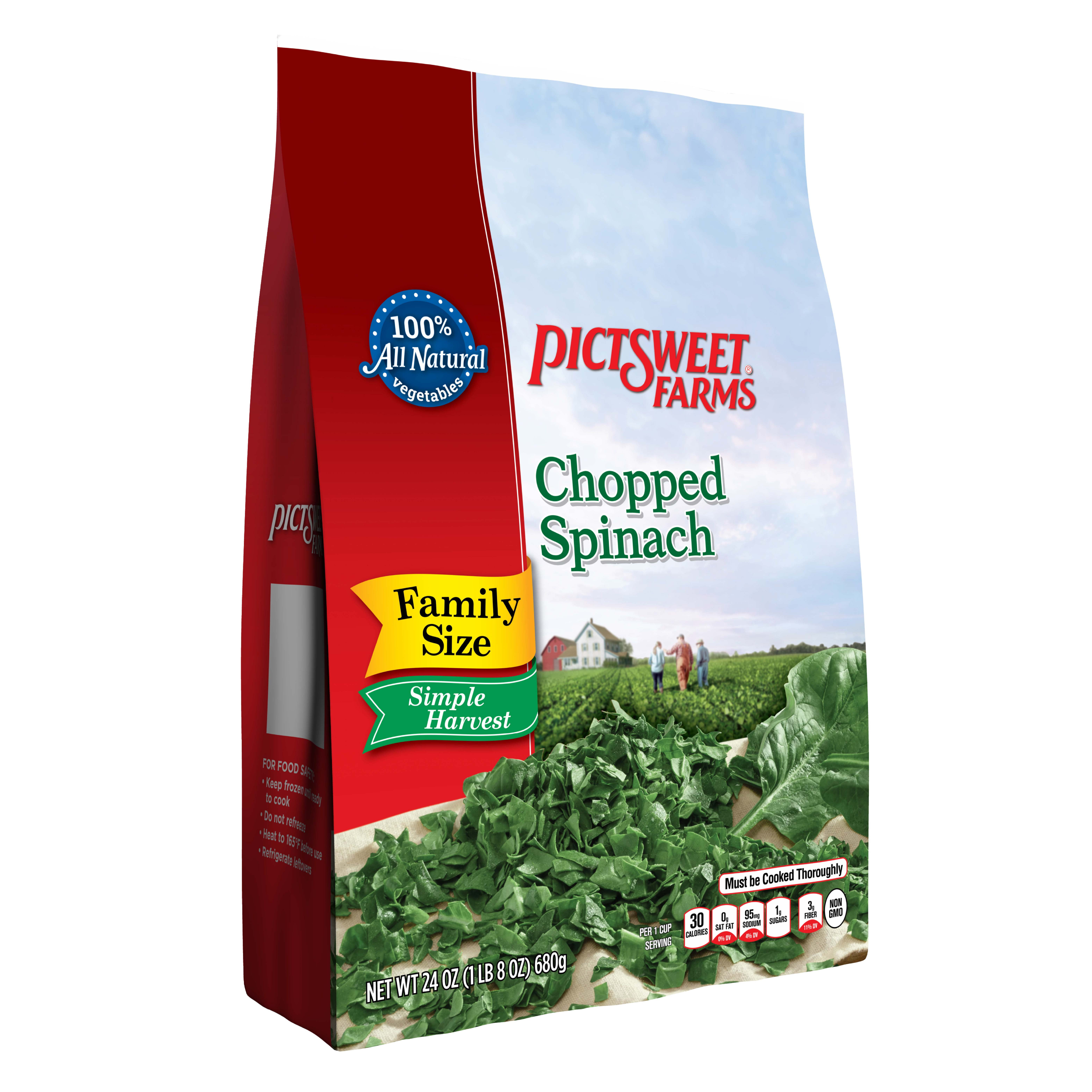 Pictsweet Farms Frozen Chopped Spinach, Simple Harvest, 24 oz