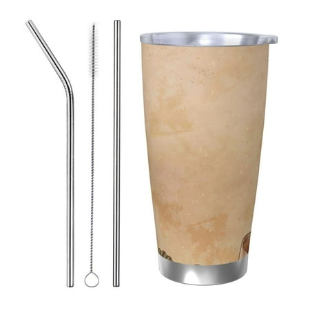 

Matuu Engraved Coffee On Kraft Paper for 20oz Durable Thermal Cups Keep Drinks Cold and Hot Insulated Car Mug with Lid-Straw Three-piece Set