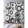 thumbnail image 3 of White Black Sheer Curtains 2 Panels Set Abstract Grey Black White Circles Grey Texture Sheer Window Curtains Light Filtering Rod Pocket Voile Drapes for Bedroom Living Room 52"X84", 3 of 8