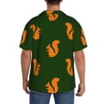 thumbnail image 3 of Fuzoiu Bold Squirrel Silhouettes Print Men's Casual Short,Men's Short Sleeve Shirt,Mens Casual Button Down Shirts,Cuban Collar Summer Shirt for Beach, Vacation, and Outdoor Activities-Medium, 3 of 5