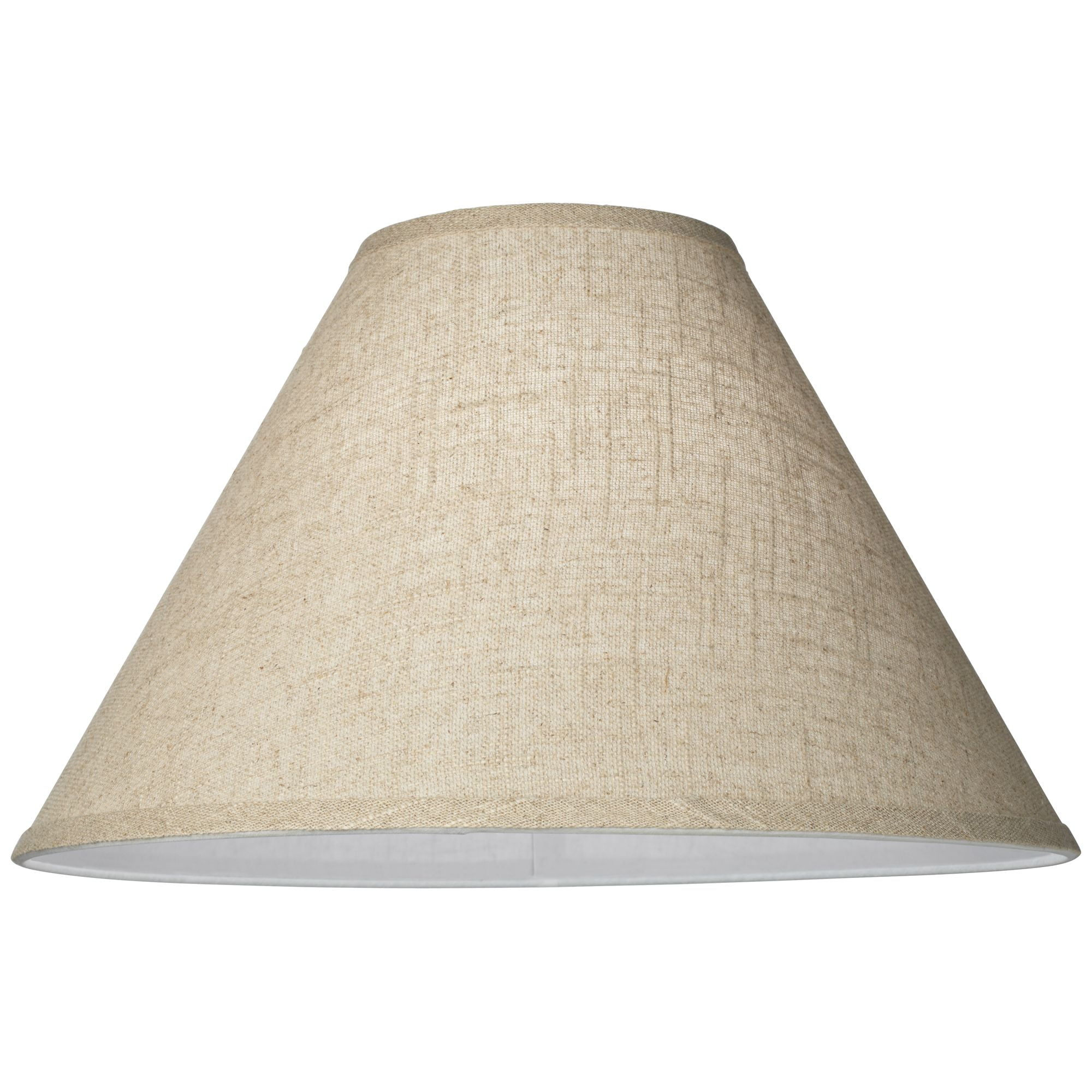 Springcrest Set of 2 Empire Lamp Shades Fine Burlap Large 6" Top x 17" Bottom x 11.5" High Spider with Harp and Finial Fitting