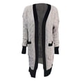thumbnail image 5 of VISALY Long Cardigans Cardigan with Pockets Fall Cable Knit Cardigan Sweaters Casual Long Sleeve Open Front Loose Outerwear Coats Chunky Cardigan Sweaters Plus Size Cardigan Lightweight Beige M, 5 of 5