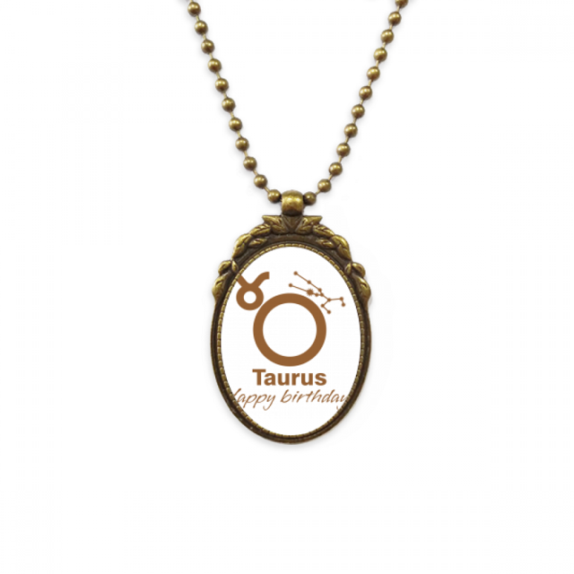 Constellation Fate Birthday Celebration Taurus Antique Necklace Vintage Bead Pendant Keychain