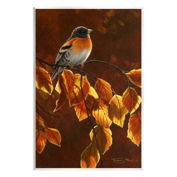 Stupell Industries Bird Brown Sunlit Foliage Animals & Insects Painting Unframed Art Print Wall Art