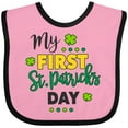 thumbnail image 3 of Inktastic My First St Patrick's Day with Shamrocks Boys or Girls Baby Bib, 3 of 4