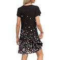 thumbnail image 5 of Women’s Summer Sundress with Pockets Short Sleeve V Neck Swing Midi Dress Casual Loose Fit Vacation Beach Dress, 5 of 6