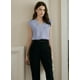 thumbnail image 2 of Camiseta sin mangas EVALESS Summer para mujer con cuello en V plisada Beau Blue M, 2 of 5
