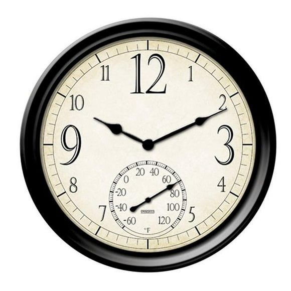 Springfield 8319881 Horloge Décorative & Thermomètre en Plastique - Noir
