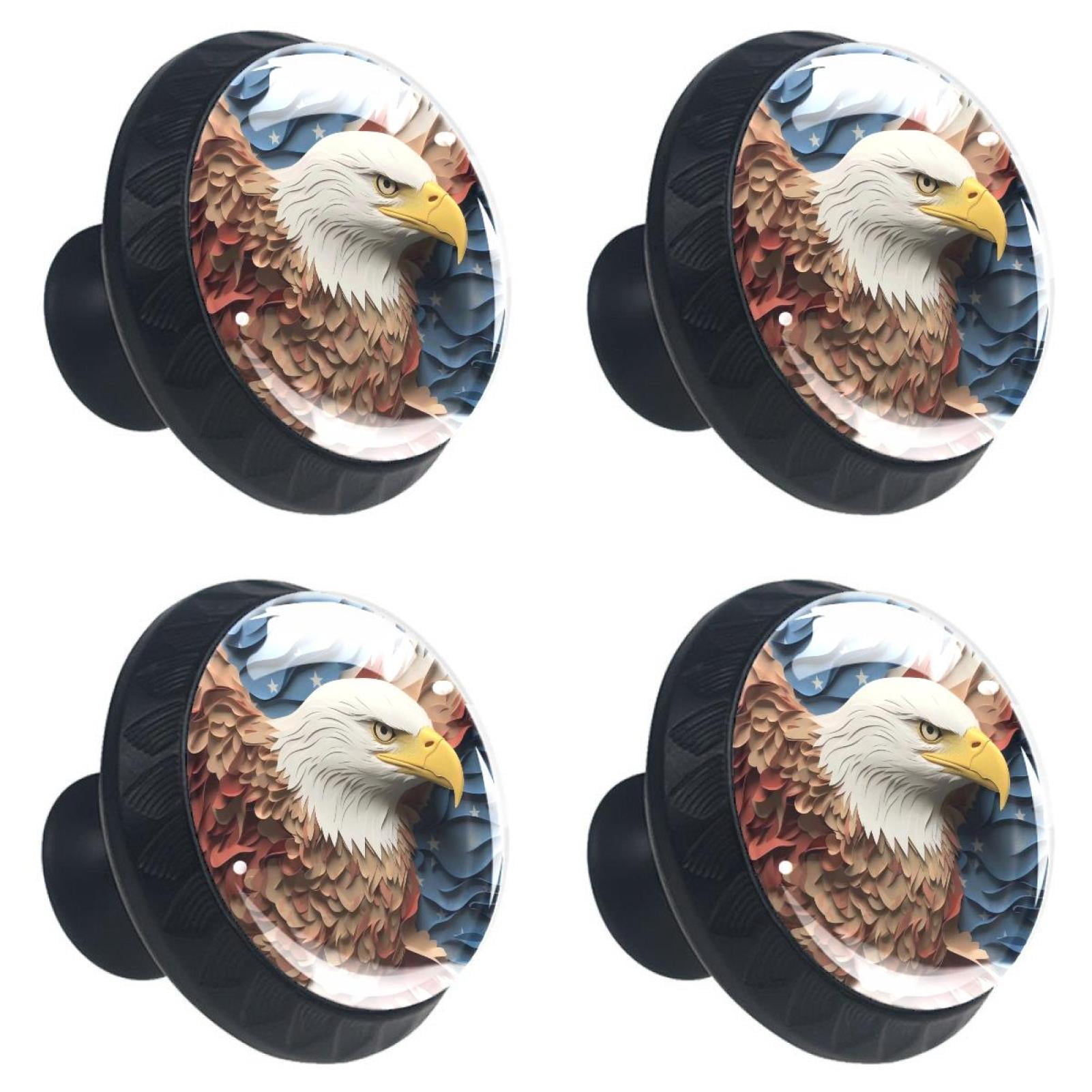 4 Pcs Eagle Knobs for Kitchen Cabinet Cupboard Dresser Bookcase Drawer Pulls Handles Round Home Decor