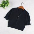 thumbnail image 3 of NOLDARES Toddler Button Down V Neck Cardigan Plain Long Sleeve Knit Open Front Sweater Baby Boys Fall Breathable Coats Clothes(Blue,140), 3 of 8