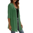 thumbnail image 5 of Jsaierl Women Elegant Short Sleeve Chiffon Kimono Cardigan, Loose Open Front Flowy Outerwear, Stylish Sheer Sunscreen Coat for Dating Shopping Summer Daily, 5 of 10