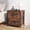 Rustic Brown, variant on Kelno Nightstand 2 Drawers Fabric Storage Dresser Small Bedside Table Wood Top, Black